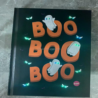 Carnet de notes A4 à couverture rigide avec lumière LED, journal secret lumineux pour Halloween, vente directe d'usine Zhizunlin, personnalisable