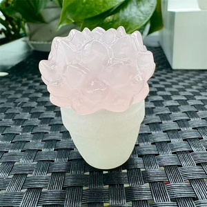 Venta al por mayor de plantas suculentas de cristal artesanías de cristal tallado plantas en maceta para decoraciones de escritorio de oficina - Product Image 6