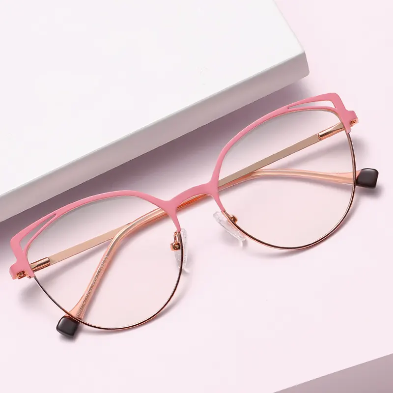 2022 fashionable colorful metal frame for lady girls womens eye glasses anti blue light kacamata anti radiasi eyeglasses frames