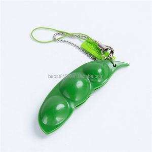 Jouet anti-stress et anti-anxiété en forme de haricot Edamame, pois, arachide, jouet à presser, pendentif porte-clés, jouet de décompression pour enfants - Product Image 2