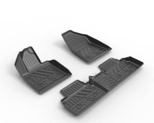 Tapis de sol intérieur de voiture rayés de luxe Changan UNI-<span class=keywords><strong>T</strong></span> 2020-2023 TPE antidérapants 3,5 mm d'épaisseur 3 pièces ensemble complet - Product Image 2