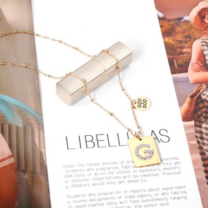 Collar de Joyería de Acero Inoxidable con Colgante de Letra G, Regalos de Navidad de Aleación Personalizados para Damas - Product Image 5