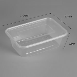Boîte en PP de qualité alimentaire, compatible micro-ondes, 3 compartiments, rectangulaire, noire, boîte à lunch en PP avec couvercles - Product Image 2