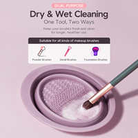 1 pièce Bol de nettoyage pliable en silicone pour pinceaux de maquillage et éponges de beauté texturées, outil de lavage portable pour usage quotidien, voyage et domestique