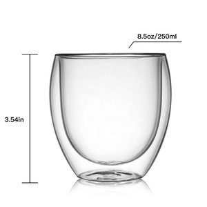 كوب زجاجي منزلي من CnGlass صديق للبيئة، كوب شاي بجدار مزدوج، كوب شرب من زجاج البوروسيليكات، كوب قهوة بدون مقبض - Product Image 5