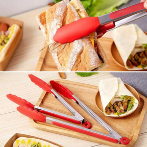 环保食品级 <span class=keywords><strong>7</strong></span> 英寸 <span class=keywords><strong>9</strong></span> 英寸 12 英寸硅胶厨房烹饪夹子套装烧烤夹子，用于烧烤服务 - Product Image 5