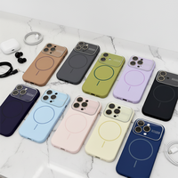 Coque de téléphone magnétique transparente en TPU avec motif en relief et grande fenêtre pour iPhone 17 Air