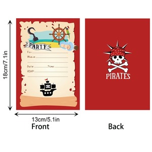 Cartes d'<span class=keywords><strong>invitation</strong></span> à thème Capitaine Marin Pirate de Dessin Animé avec Enveloppes pour Baby Shower et Fête d'<span class=keywords><strong>Anniversaire</strong></span> - Product Image 2