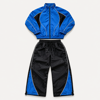 Ensemble survêtement coupe-vent homme personnalisé avec logo, respirant, color block Nyro, veste zippée intégrale et pantalon de survêtement, style streetwear rétro, OEM