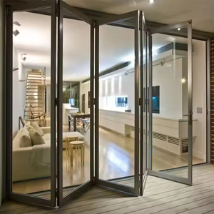 Modern Outdoor Aluminium Partition Bifold Doors <strong>System</strong> Cheap Price <strong>Entry</strong> Folding Exterior Patio Balcony Glass for Villa Use - Product Image 3