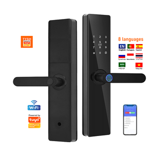 टाइप 9 भाषा इलेक्ट्रॉनिक ट्यूया ऐप बायोमेट्रिक कीपैड स्मार्ट डिजिटल होम ट्यूया फिंगरप्रिंट हैंडल कोड वाईफाई डोर लॉक - Product Image 1