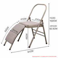 Chaise de yoga pliable en métal à haute capacité de charge avec dossier arqué et coussin de soutien pour les exercices de flexion