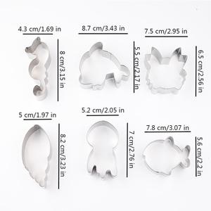 Animaux marins, 6 <span class=keywords><strong>emporte</strong></span>-pièces en acier inoxydable écologiques jetables en forme de dessin animé - Product Image 2