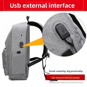 Sac à dos décontracté grande capacité en tissu Oxford durable avec port de chargement USB et prise casque, sac d'école tendance pour étudiants - Product Image 3