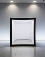 Cabine photo personnalisable en PVC pour mariages et fêtes, avec arrière-plans lumineux