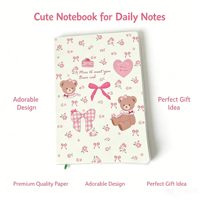 Carnet de notes A5 Kawaii mignon de style dessin animé, avec logo personnalisé, motif floral, journal de voyage uni, impression personnalisée de carnets et de journaux