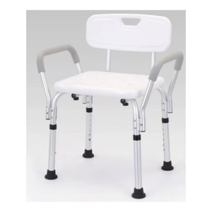 Chaise de douche Lechi avec dossier et accoudoirs, réglable en hauteur, en alliage d'aluminium, équipement de sécurité pour salle de bain pour personnes âgées - Product Image 1