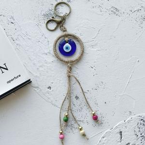 Cadeau tendance : Porte-monnaie porte-bonheur turc en alliage de zinc avec œil bleu et main de Hamsa - Pendentif pour sac/voiture/décoration intérieure - Product Image 2