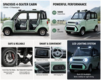 Mobil Mini Listrik Baru 4 Kursi 1000W 1500W Motor Kendaraan EV Pribadi Hemat Energi Kendaraan Energi Baru