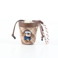 Mini sac seau à cordon, sac à poignet à carreaux avec motif de dessin animé, petite pochette portable pour bouteille, écouteurs, rouge à lèvres, clés, pour usage quotidien