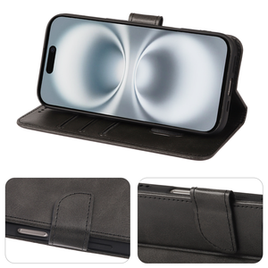 Étui de téléphone magnétique de luxe en cuir pour <span class=keywords><strong>iPhone</strong></span> 16 Pro Max 15 Plus 17 Air 14 <span class=keywords><strong>13</strong></span>, portefeuille avec <span class=keywords><strong>rabat</strong></span> et support S24 - Product Image 6