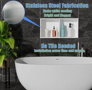 <span class=keywords><strong>Niche</strong></span> murale de <span class=keywords><strong>douche</strong></span> moderne en acier inoxydable 304 avec éclairage <span class=keywords><strong>LED</strong></span> personnalisable, finition brossée/chrome, garantie 5 ans, installation facile pour les hôpitaux - Product Image 6