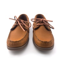 Mocassins en cuir véritable huilé unisexe, antidérapants, souples, pour la marche, style bateau, pour hommes, vente en gros