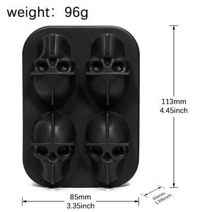Molde de resina SK15 para velas de calavera de Halloween, moldes pequeños con forma de cara para chocolate con tapa - Product Image 5