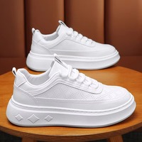 Chaussures pour hommes, nouvelles chaussures blanches respirantes, chaussures de sport à semelle épaisse pour hommes, chaussures de loisirs