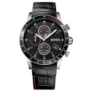 Montre chronographe à quartz pour homme BOSS avec bracelet en cuir noir - 1513390 - Product Image 1