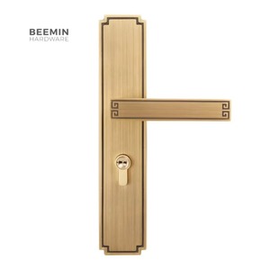 Poignée de porte carrée moderne de luxe, simple, <span class=keywords><strong>pour</strong></span> porte intérieure en bois, levier de verrouillage <span class=keywords><strong>pour</strong></span> portes françaises, chambre, salle de bain, ensemble de quincaillerie - Product Image 1