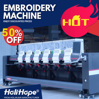 Vente directe usine, promotion exceptionnelle : Machine à broder professionnelle Holihope à 6 têtes et 15 aiguilles avec télécommande, fabriquée en Chine.