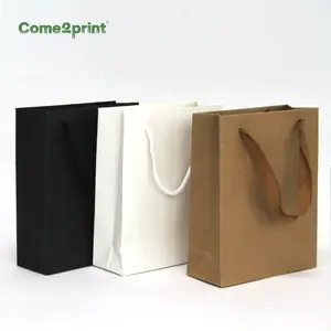 कस्टम मुद्रण बैग भूरे रंग के कागज उपहार बैग संभाल के साथ 25Kg क्राफ्ट पेपर बैग
