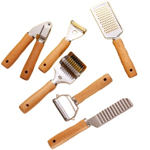 Utensilios de cocina de madera con mango, utensilios de cocina varios, batidor de huevos de acero inoxidable, juego de repostería, cuchillo para pizza y queso, espátulas. - Product Image 3