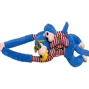 Peluche suave de 70 cm con diseño de mono con gafas, palmera y plátano bordados, con bebé y música, para venta al por mayor - Product Image 6