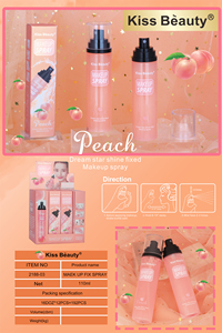 Kiss Beauty 110mL Spray Fixateur de Maquillage Scintillant Parfum Pêche avec Logo Personnalisé Marque Privée Brume Fixatrice de Maquillage - Product Image 3