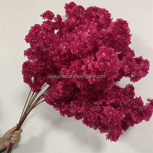 L-834 <span class=keywords><strong>Fleurs</strong></span> artificielles de cerisier de haute qualité à 3 couches, style chiffré, grandes <span class=keywords><strong>fleurs</strong></span> de cerisier fuchsia pour mariage - Product Image 1