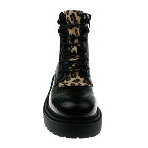 חורף PU בריטי סגנון חיצוני שחור קרסול אופנוע הליכה עור ליידי שמנמן הליכה סגנון נעלי נשים של מגפיים - Product Image 2