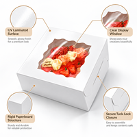 Boîtes rigides carrées en papier kraft macaron, prêtes à l'emploi, avec fenêtre à grande ouverture, revêtement UV, matériaux recyclés pour l'alimentation, vente directe usine YZ