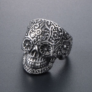 Wholesale 316L Stainless Steel Hip Hop <b>Ring</b> Goth Viking <b>Titanium</b> Skull <b>Ring</b> Waterproof Designer Fashion Men's Engagement Copper - Product Image 1