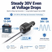 Nouvel adaptateur mini 2-en-1 pour voiture 90W pour antenne Starlink, convertisseur élévateur de tension 12-24V 30V, double sortie DC 60W Type-C PD 27W pour camion, camping-car, bateau