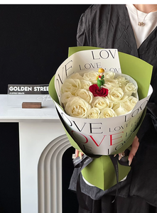 Papier d'emballage de fleurs simple et imperméable LOVE Lettres anglaises imprimées pour bouquets et cadeaux d'art pour les magasins de fleurs - Product Image 6