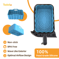 2PCS Panier pour friteuse à air sans danger pour les aliments Accessoires pour friteuse à air en silicone pour Ninja DZ201 Dualzone