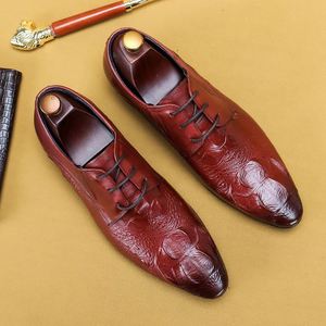 Zapatos Oxford de Punta Puntiaguda para Hombre, de Cuero Genuino con Estampado Animal, para Oficina y Vestir, con Cordones, Suela de Goma Antideslizante, para Todas las Temporadas - Product Image 2