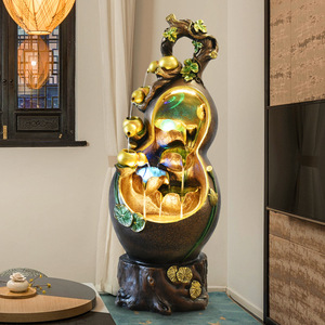 Fontaine en forme de gourde pour salon, décoration d'intérieur Feng Shui, sculpture en résine décorative - Product Image 1