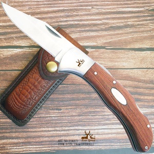Hoja de acero inoxidable plegable para acampar, bolsillo de madera, cuchillo táctico, herramienta de supervivencia, cuchillos, herramientas - Product Image 2