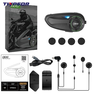 Sistema de Intercomunicador Bluetooth TIYPEOR <span class=keywords><strong>EJEAS</strong></span> Q8 de 1000m para Motocicletas, Intercomunicador de Malla para Casco de ABS Impermeable para Conducir - Product Image 5