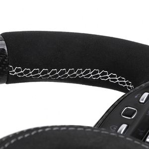 Volante Deportivo de Fibra de Carbono con Franja Superior Negra Brillante y Revestimiento de Gamuza para <span class=keywords><strong>Mercedes</strong></span> <span class=keywords><strong>Benz</strong></span> Clase S, C63s, C55, GLA45 AMG, Gran Venta - Product Image 2