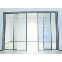 Système de porte coulissante en alliage d'aluminium ultra-étroit, double vitrage en verre trempé, pour appartement, cloison de salon d'hôtel