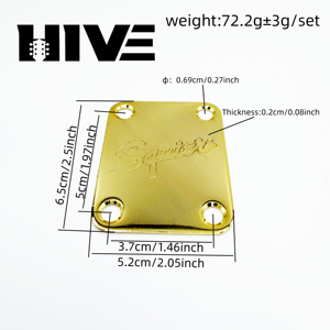 Piastra di Rinforzo per Manico di Chitarra Elettrica HIVE a 3 Colori e 4 Fori, per Connessione Manico-Corpo, Ponte in Metallo con Viti - Product Image 2